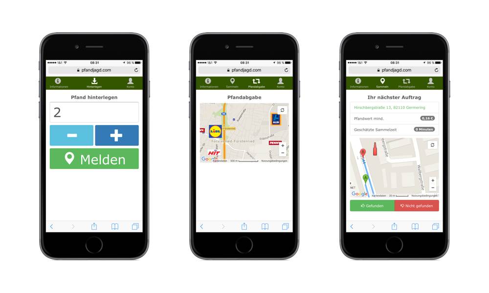 Pfandjagd.com - Datendienst für Geolokalisierung
